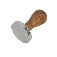 OEM 49mm/51mm/54mm/58mm Tasseur à café en acier à base plate 51mm avec poignée en bois