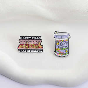 Broche stimulant l'humeur, style émotionnel mignon, à prendre selon besoin, <span class=keywords><strong>citation</strong></span> sur la médecine de la <span class=keywords><strong>joie</strong></span> pour les amateurs de bien-être émotionnel, cadeau pour sac à dos - Product Image 3