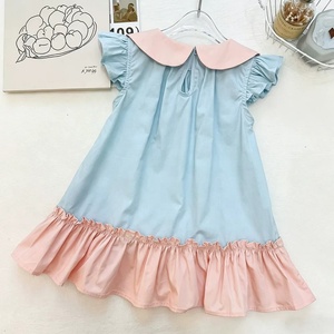 Vestido sin mangas con cuello Peter Pan y volantes para niñas pequeñas, uso diario informal para fiestas - Product Image 2