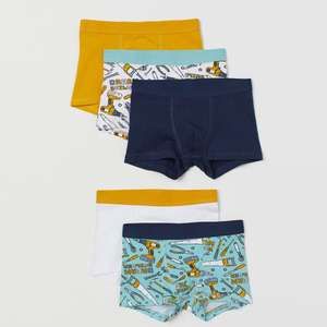 Vente en gros de sous-vêtements pour garçons et enfants, lot de 5 slips à taille élastique en jersey de coton, sous-vêtements - Product Image 1