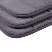 FIGOO-Solid Color Minimalist Bath Mat Scandinavian Style Microfiber Non-Slip Washable Quick Dry Bathroom Floor Rug OEM