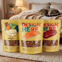 Sacs d'emballage refermables pour aliments pour animaux de compagnie avec fenêtre, pochettes de rangement personnalisées pour friandises pour chiens et chats, sacs en plastique à fermeture éclair