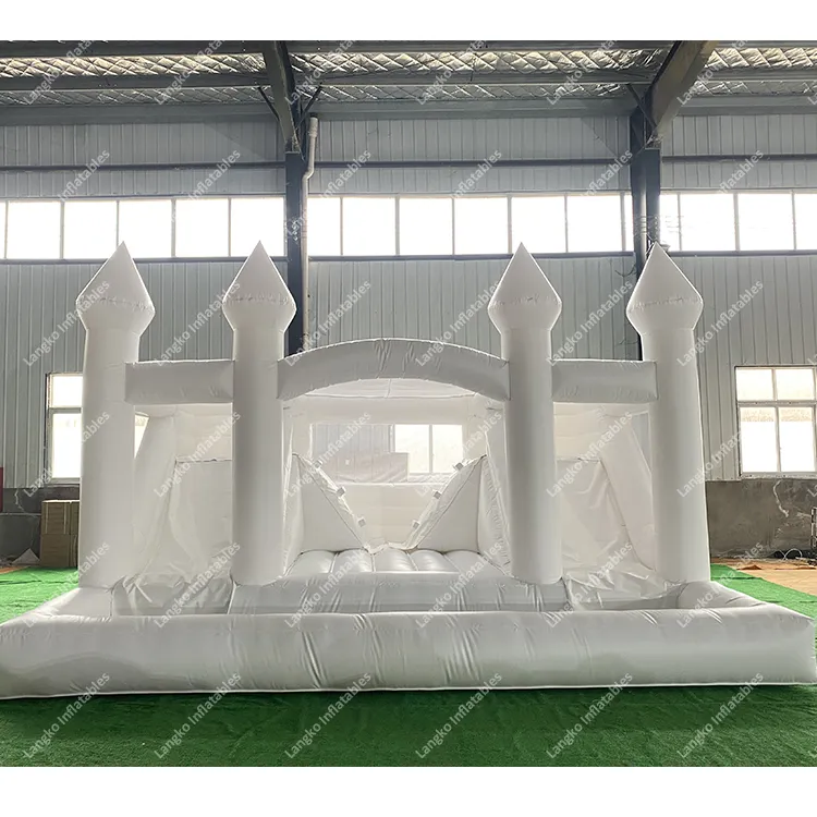 Cho Thuê Bên Inflatable Bounce Với Hồ Bơi Trắng Pastel Bounce House Với Ball Pit