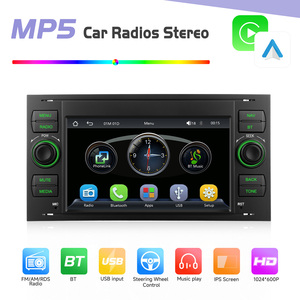 Lecteur MP5 pour voiture Podofo 2 DIN 7'' avec Carplay sans fil, Android Auto, <span class=keywords><strong>autoradio</strong></span> RDS pour <span class=keywords><strong>Ford</strong></span> Transit, <span class=keywords><strong>Fiesta</strong></span>, Focus, Galaxy, Mondeo, Fusion - Product Image 1
