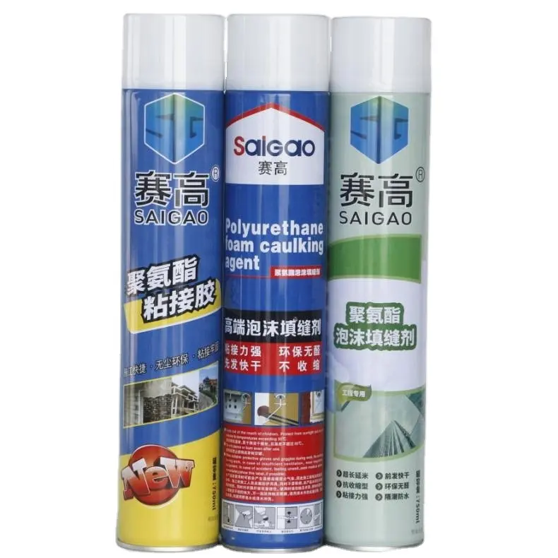 Saigao Groothandel 750Ml Polyurethaan Expansie Schuim Spray Pu Foam Spray Lijm