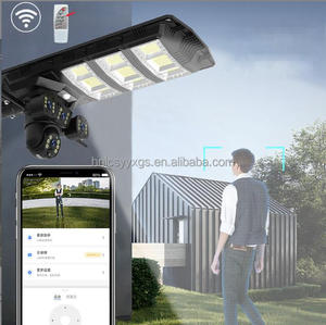 Lampadaire solaire tout-en-un 450W avec caméra CCTV, carte SIM 4G Wifi, batterie au lithium, corps en ABS, source lumineuse LED IP65 - Product Image 4