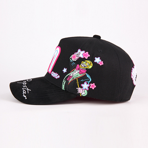 Gorras <span class=keywords><strong>de</strong></span> Béisbol Personalizadas al por Mayor, Bordadas en 3D, <span class=keywords><strong>de</strong></span> Algodón Negro, Estructuradas, Estilo Y2K, Hip Hop, Ajustables - Product Image 2
