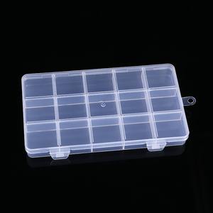 Boîte de rangement en plastique transparent à 15 compartiments, organisateur de bijoux à double boucle, organisateur de bureau pour perles, graines, matériel, outils de bricolage - Product Image 5