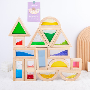 Sensory Building <b>Blocks</b> Rainbow Quicksand Building <b>Blocks</b> Toys Children's Educational Early Education <b>Wooden</b> Toys - Product Image 3