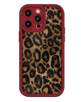 Wine Red-Brown Large Leopard Print