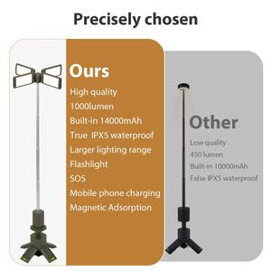 Ngoài trời khẩn cấp lều ánh sáng di động gấp dẫn đèn với khả năng sạc - Product Image 2