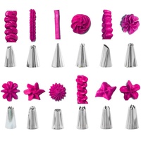 Kingwise rose 83 pièces Kit d'outils de cuisson fournisseur embouts de tuyauterie jetables sacs buses grattoir fondant gâteau décoration ensemble