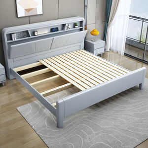 Letto Matrimoniale Moderno di Lusso in Rovere con Struttura Solida Intagliata a Mano e Contenitore, Ideale per Camere da Letto e Ambienti Domestici - Product Image 3