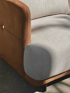 OEM Available <b>Wood</b> Couch 220cm Two Seat Foam Fabric <b>Sofa</b> Minimalist Vietnam Design - Product Image 5