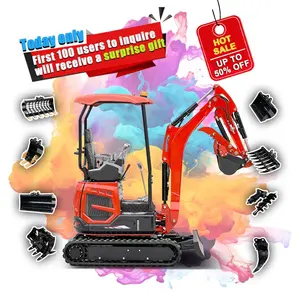 EPA EURO V Diesel Engine With Water Cooled 0 Tail Closed Cabin Chinese Excavator Hydraulic Excavator 1.8 Ton Mini Excavator