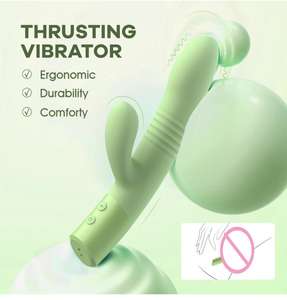 Vibrateur Dildo Lapin pour Femme, Rechargeable USB, Étanche IPX6, à Poussée Rapide, pour Point G et Vagin, Jouet Sexuel Féminin de Massage - Product Image 3