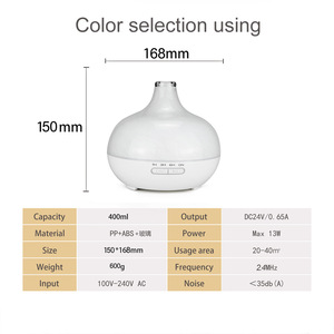 Difusor de Aromas de 400 ml, Humidificador Ultrasónico con Luz LED para Uso en el Hogar, Oficina y Dormitorio - Product Image 5