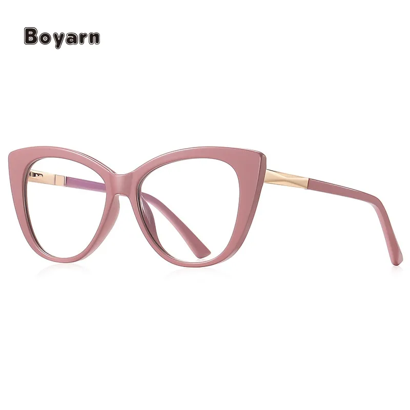 Boyarn Cat Eye Federschlüssel TR90 Lagerteile Acetat CP Damenbrillenrahmen modische optische Brille Großhandel