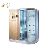 Sauna de ducha de cedro interior moderna para 2-6 personas con masaje de vapor húmedo y seco cedro rojo sobre madera maciza comodidad óptima