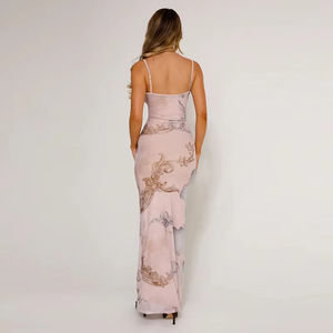 Robe longue élégante à bretelles <span class=keywords><strong>spaghetti</strong></span> pour femmes Robe d'été mince moulante dos nu Robes de soirée sexy pour discothèque - Product Image 6