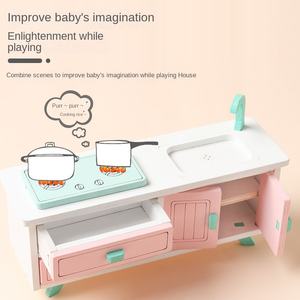 Mini meubles en bois pour enfants, cuisine, salon, <span class=keywords><strong>chambre</strong></span> de fille, jeu de rôle, petit ensemble de meubles, jouets - Product Image 2