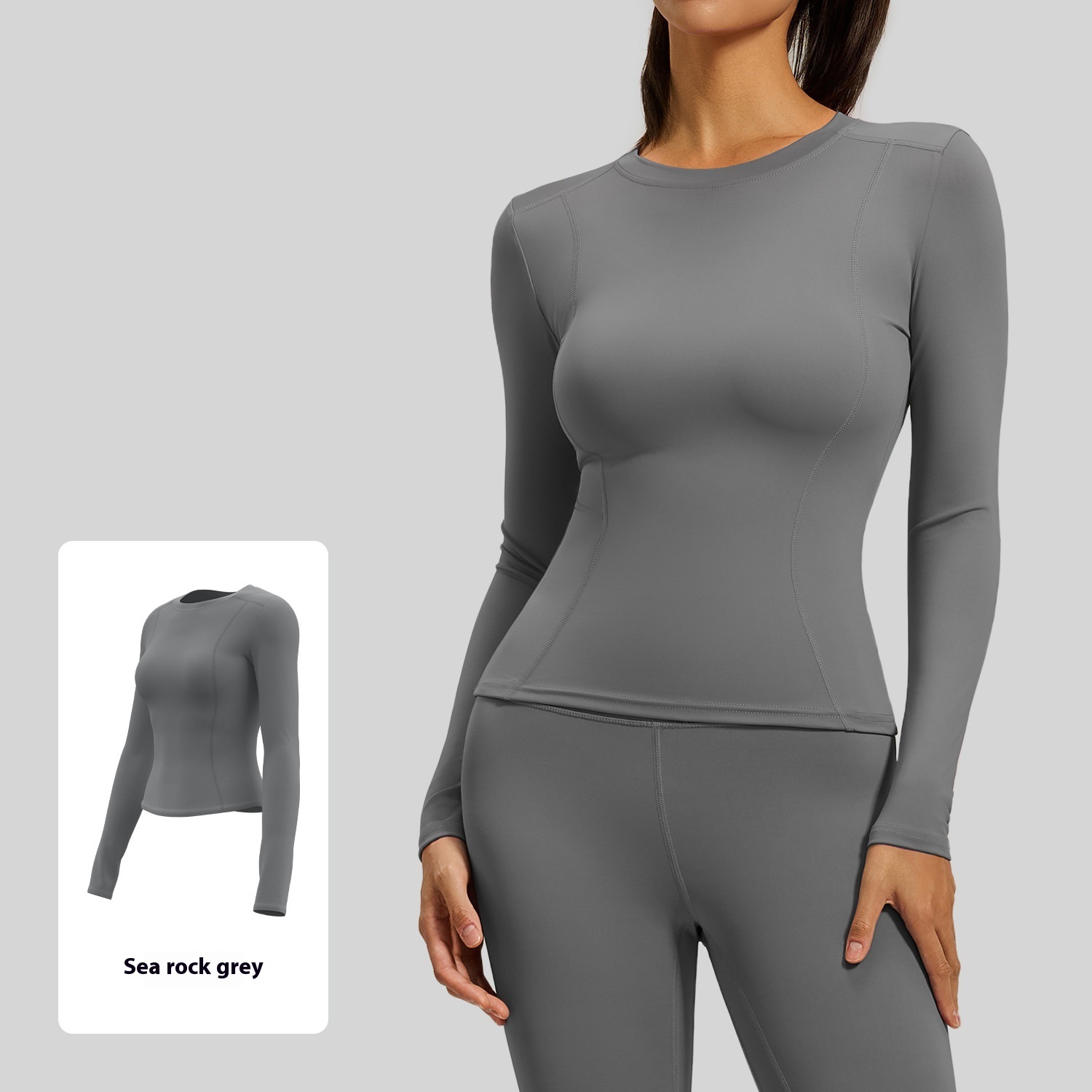 Logo Women Slim-Fit Long-Sleeve Yoga Top Crew Neck Fitness Sports T-Shirt Plus Size Running Clothing