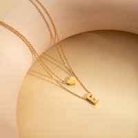 Colliers et chaînes ras-du-cou tendance pour femmes, plaqués or 18 carats, avec pendentif personnalisé lettre initiale (26 lettres disponibles), bijoux de mode raffinés