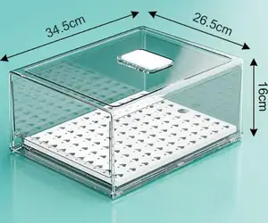 热卖透明抽屉冰箱收纳盒厨房可堆叠储物抽屉塑料冰箱收纳盒