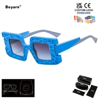 Lunettes de soleil carrées vintage Boyarn pour hommes, de haute qualité, vert foncé, motif léopard, robustes