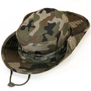 Hot Sale <b>Flat</b> Top Outdoor Camouflage Sunshade Cap Male Special <b>Men</b> Women Training Camo Boonie <b>Hats</b> with Custom Embroidery Logo - Product Image 2