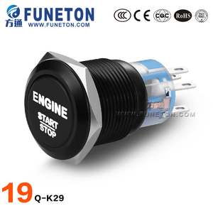 16Mm Màu Đen Kim Loại Cơ Thể 12V 24V 36V LED Tự Làm Biến Đổi Xe Ô Tô Xe Máy Sương Mù Ánh Sáng Đẩy Nút Chuyển Đổi - Product Image 5