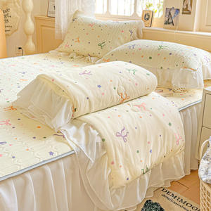 Neue coole vierteilige Bettwäsche Set Fresh Lace Floral Korean <span class=keywords><strong>Bed</strong></span> Röcke Bezüge - Product Image 6