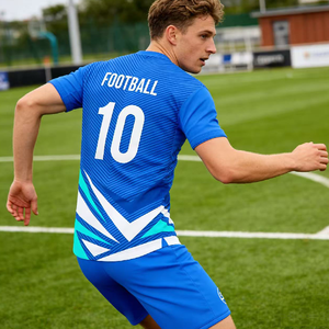 Maillot de football personnalisé pour homme adulte, t-shirt d'équipe de football à manches courtes, respirant, séchage rapide, polyester, uniforme imprimé - Product Image 2