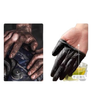 ถุงมือไนไตรล์แบบใช้แล้วทิ้งสีดำ ความหนา 0.05-0.1 มม. กันน้ำ สำหรับทำความสะอาดบ้าน ล้างจาน - Product Image 1