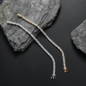 Square Zirconium Round Zirconium Mix and Match Tennis <b>Bracelet</b>, <b>Copper</b> Zirconium Hip Hop <b>Bracelet</b> Tanjing Fashion - Product Image 3