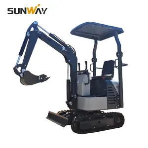 Shandong Sunway 1.2T Microbagger Rubber Track Shoe Mini Cexcava Mini Excavator 1.2 Ton Mini Digger