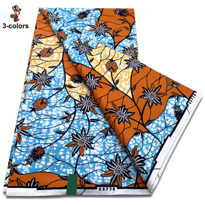 Phi siêu Batik sáp Chất lượng cao ankara bất sáp in bông 6 yards thổ cẩm vải - Product Image 6