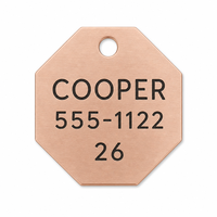 Vente en gros de médailles d'identification personnalisées pour chiens, gravées avec logo sur mesure, pour animaux de compagnie (chats et chiens), en métal, avec options de taille et de forme.