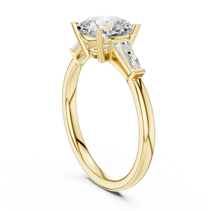Bague minimaliste en or 14Kt 18Kt 22Kt avec diamant créé en laboratoire pour femme, plaquée rhodium, bague de fiançailles et de mariage, design de bijoux fins - Product Image 5