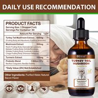 Oimmal Marque Privée 60ml Gouttes d'Extrait Naturel de Champignons pour Animaux de Compagnie Soutien Immunitaire Supplément Liquide de Champignons Queue de Dinde pour Chats