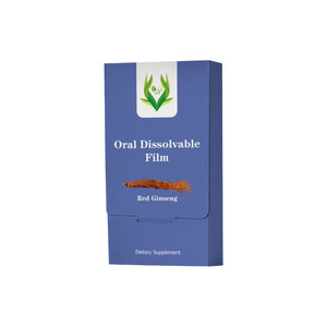 ฟิล์มอมละลายในปาก DIM OEM ประกอบด้วยสารสกัดจากรากโสมแดง เสริมสร้างภูมิคุ้มกัน อาหารเสริมสมุนไพรสำหรับผู้ใหญ่ บรรจุ 10 ชิ้น - Product Image 1