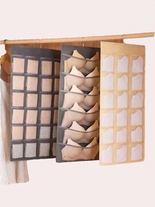 Organisateur mural suspendu pour placard avec poches en filet pour sous-vêtements, soutiens-gorge, caleçons, chaussettes, avec crochet métallique, sacs de rangement pour armoire - Product Image 4
