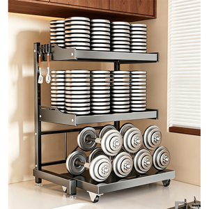 Soporte de Acero al Carbono de 3 Niveles con Altura Ajustable para Horno de <span class=keywords><strong>Microondas</strong></span>, Tostadora y Parrilla, Fabricado en China - Product Image 3