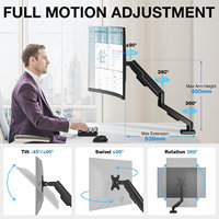 Support d'écran à ressort économique avec garantie de 10 ans, 17"-35", 10 kg, fixation VESA, noir, support d'écran unique