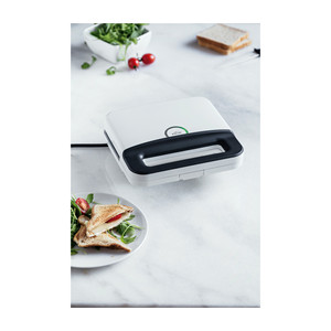 Piastra per sandwich bianca a 2 fette, design compatto per uso domestico in cucina - Product Image 3