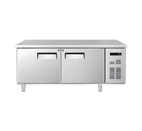 Réfrigérateur horizontal commercial en acier inoxydable à température unique, refroidissement par gel refroidi par air pour établi de cuisine