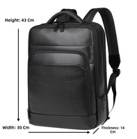 Sac à dos de luxe en cuir véritable pour homme, multifonctionnel, avec chargement USB, pour ordinateur portable 15,6 pouces, personnalisable avec logo, vente en gros ODM BSCI