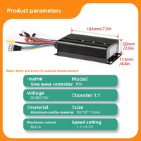 Contrôleur de moteur sans balais tri-mode 48V-72V DC 80A pour vélo électrique, 18 MOSFET, ondes sinusoïdales/carrées commutables, batterie lithium pour vélo électrique