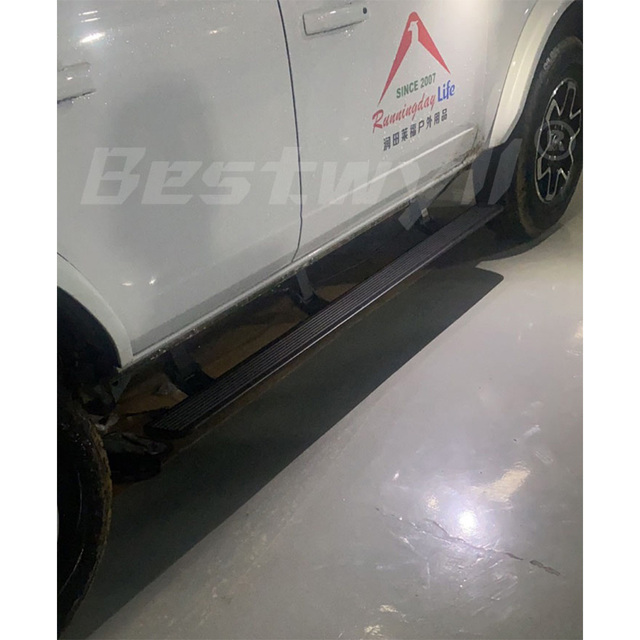 BESTWYLL Suv Aluminum Retractable Auto Pedal Car Run Running Board Power Automatic 3 Brackets Electric Side Step for Ford Bronco