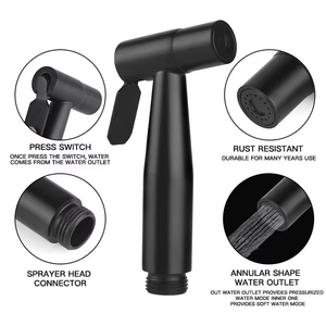 High Quality Black <strong>Muslim</strong> <strong>Bidet</strong> Spray Gun Superchard ABS Self-Cleaning Toilet Sprayer for Modern Apartments Factory Wholesale - Product Image 4